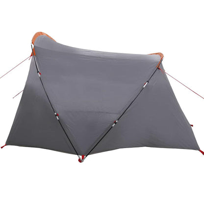 vidaXL Tunnel Tent 4-Person Grey and Orange 318 x 275 x 140 cm