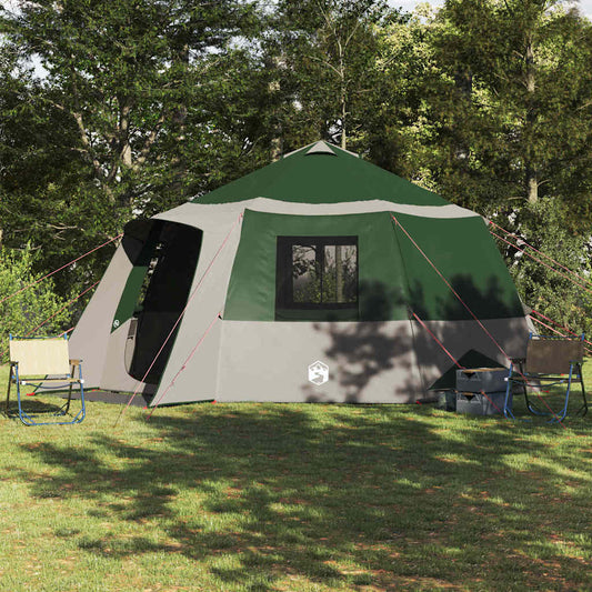 vidaXL Cabin Tent 12-Person 12-Person Green and Grey