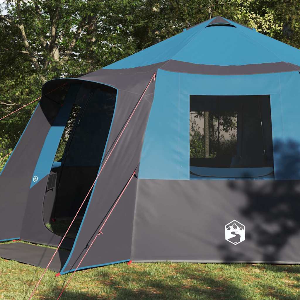 vidaXL Cabin Tent 12-Person with Roof Blue and Grey 500 x 500 x 294 cm