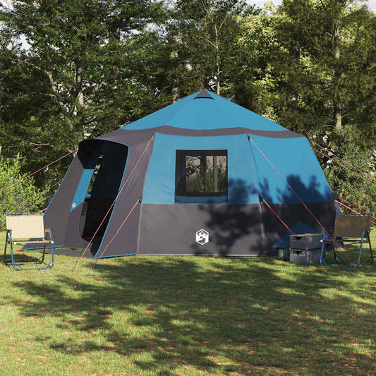 vidaXL Cabin Tent 12-Person with Roof Blue and Grey 500 x 500 x 294 cm