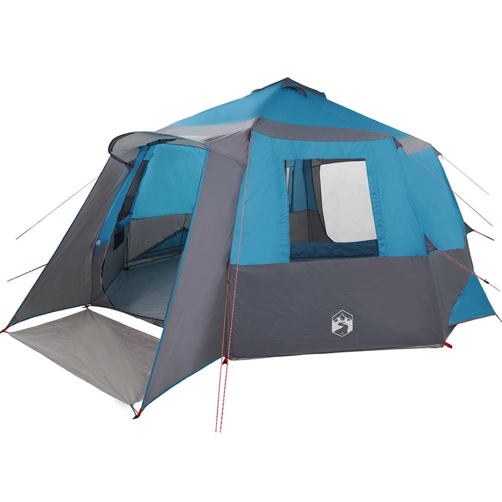 vidaXL Cabin Tent 12-Person with Roof Blue and Grey 500 x 500 x 294 cm