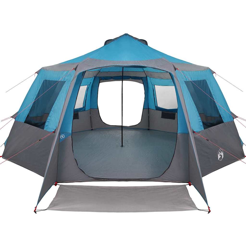 vidaXL Cabin Tent 12-Person with Roof Blue and Grey 500 x 500 x 294 cm