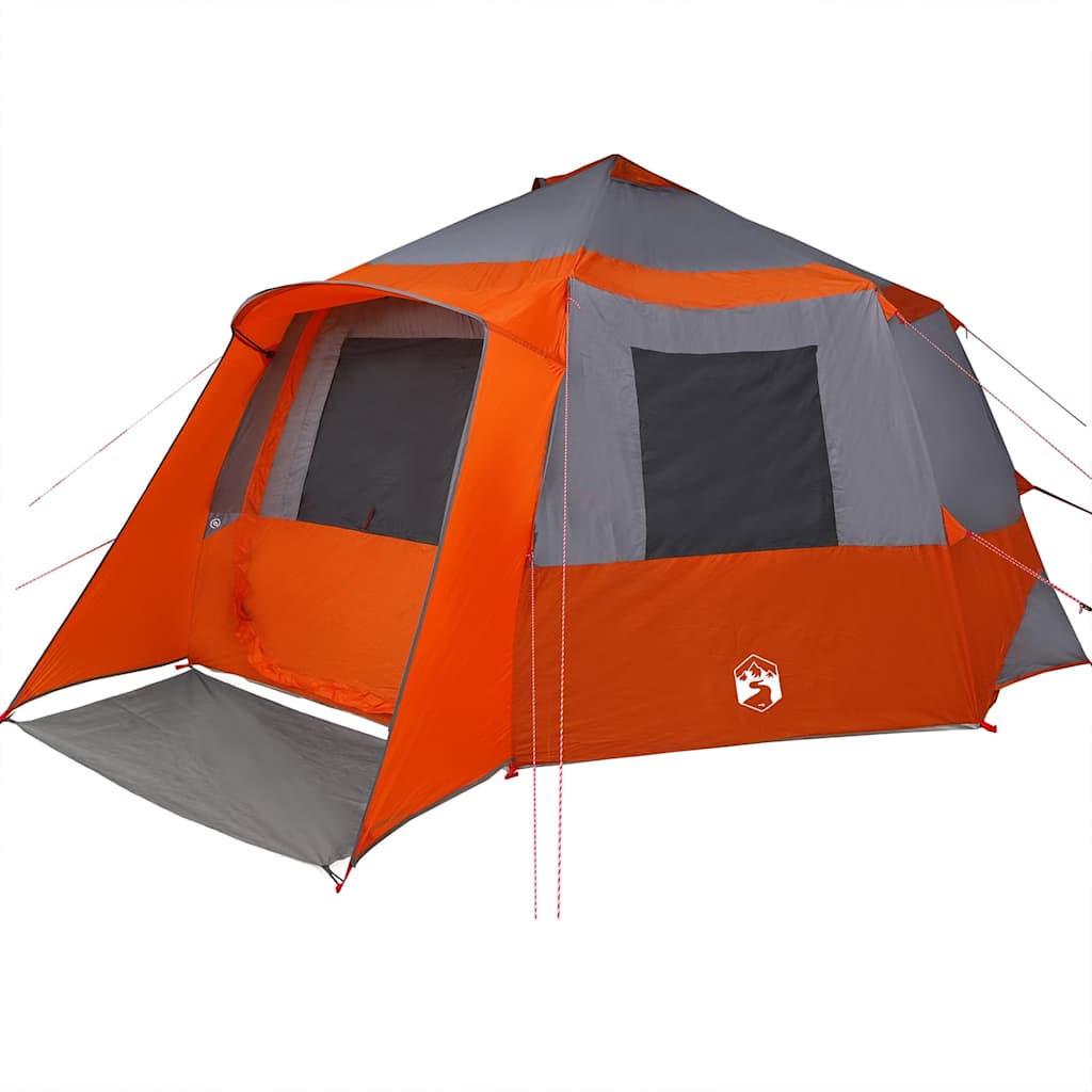 vidaXL Cabin Tent 12-Person Grey and Orange 500 x 500 x 294 cm