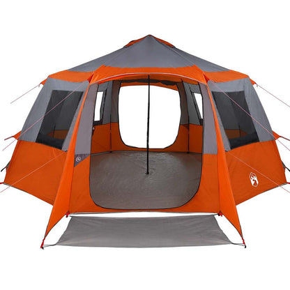 vidaXL Cabin Tent 12-Person Grey and Orange 500 x 500 x 294 cm