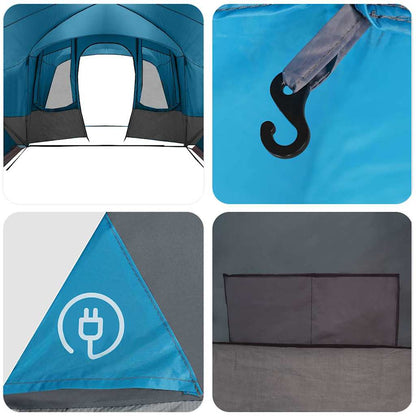 vidaXL Family Tent 12-Person Blue and Grey 760 x 645 x 230 cm
