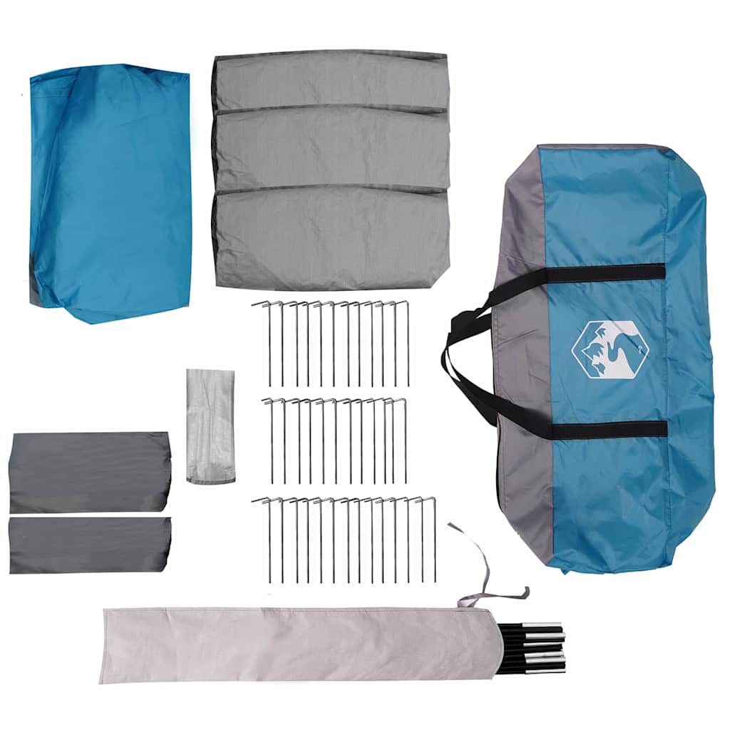 vidaXL Family Tent 12-Person Blue and Grey 760 x 645 x 230 cm
