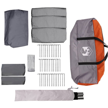 vidaXL Family Tent 12-Person Grey and Orange 760 x 645 x 230 cm