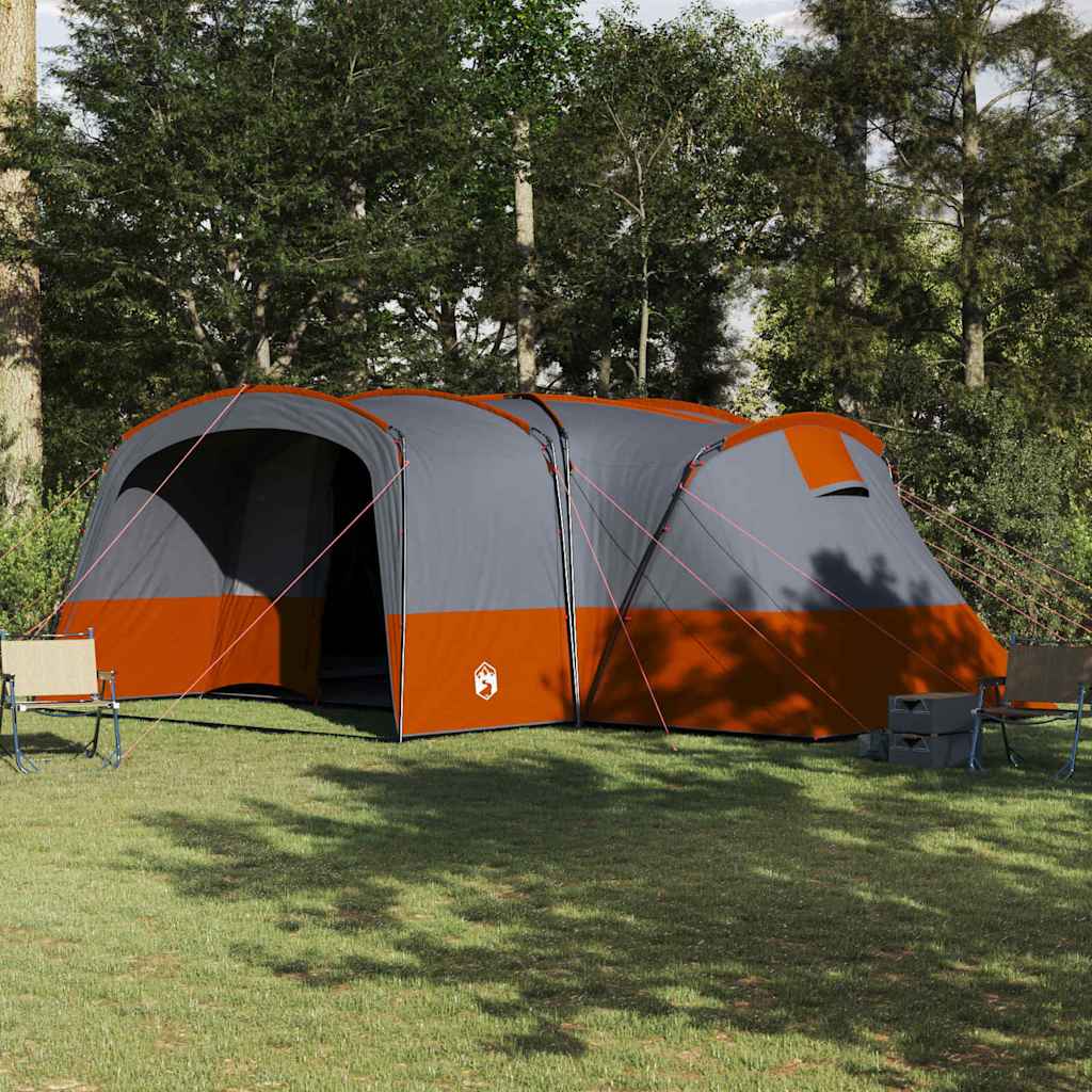 vidaXL Family Tent 12-Person Grey and Orange 760 x 645 x 230 cm