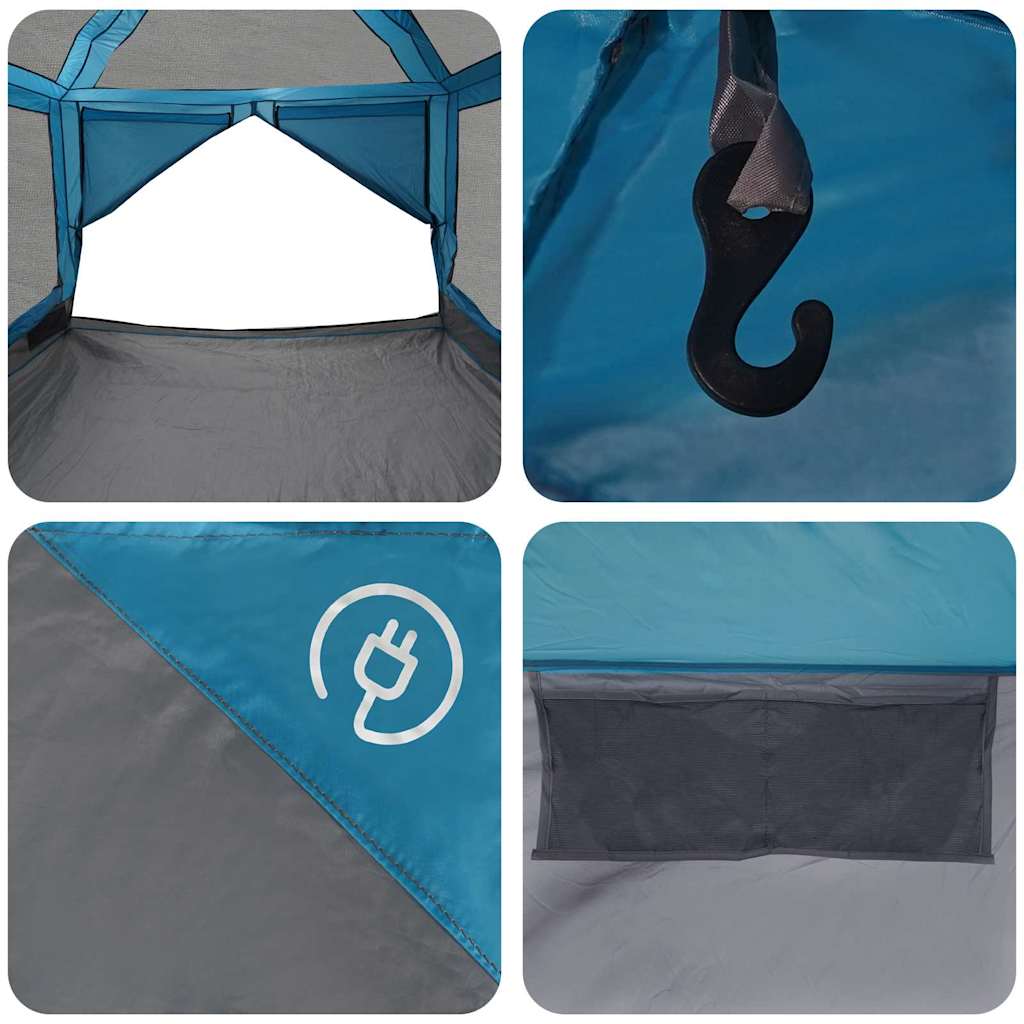 vidaXL Inner Tent 7-Person 7-Person 300 x 300x 250 cm Blue and Grey