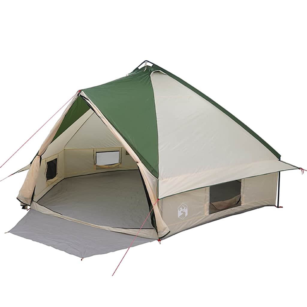 vidaXL Teepee Tent 10-Person Green and White 567 x 470 x 242 cm