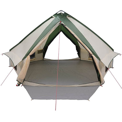 vidaXL Teepee Tent 10-Person Green and White 567 x 470 x 242 cm