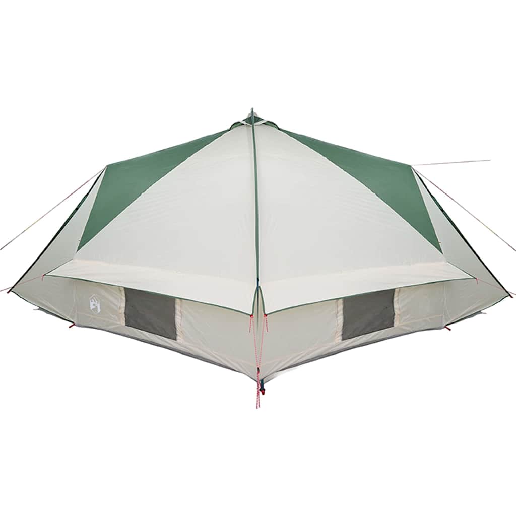 vidaXL Teepee Tent 10-Person Green and White 567 x 470 x 242 cm