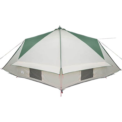 vidaXL Teepee Tent 10-Person Green and White 567 x 470 x 242 cm
