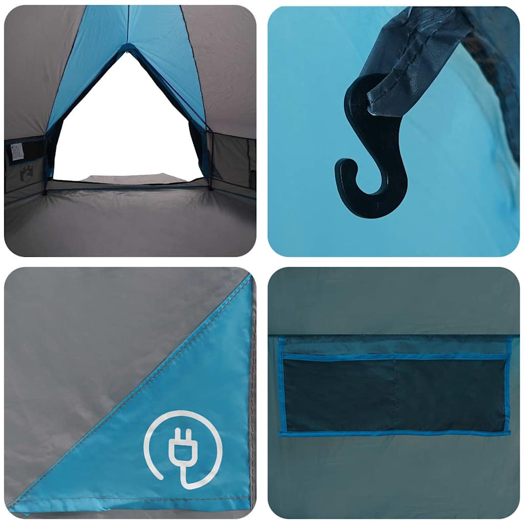 vidaXL Teepee Tent 10-Person Blue and Grey 567 x 470 x 242 cm