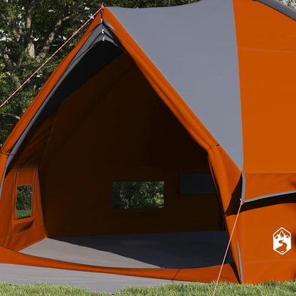vidaXL Teepee Tent 10-Person Grey and Orange 567 x 470 x 242 cm