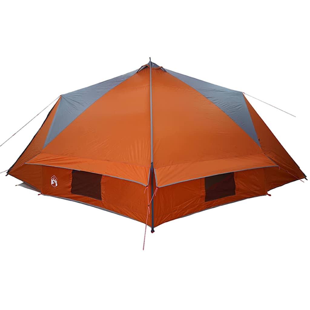 vidaXL Teepee Tent 10-Person Grey and Orange 567 x 470 x 242 cm
