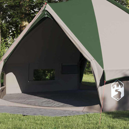 vidaXL Teepee Tent 8-Person Green and White 490 x 410 x 210 cm