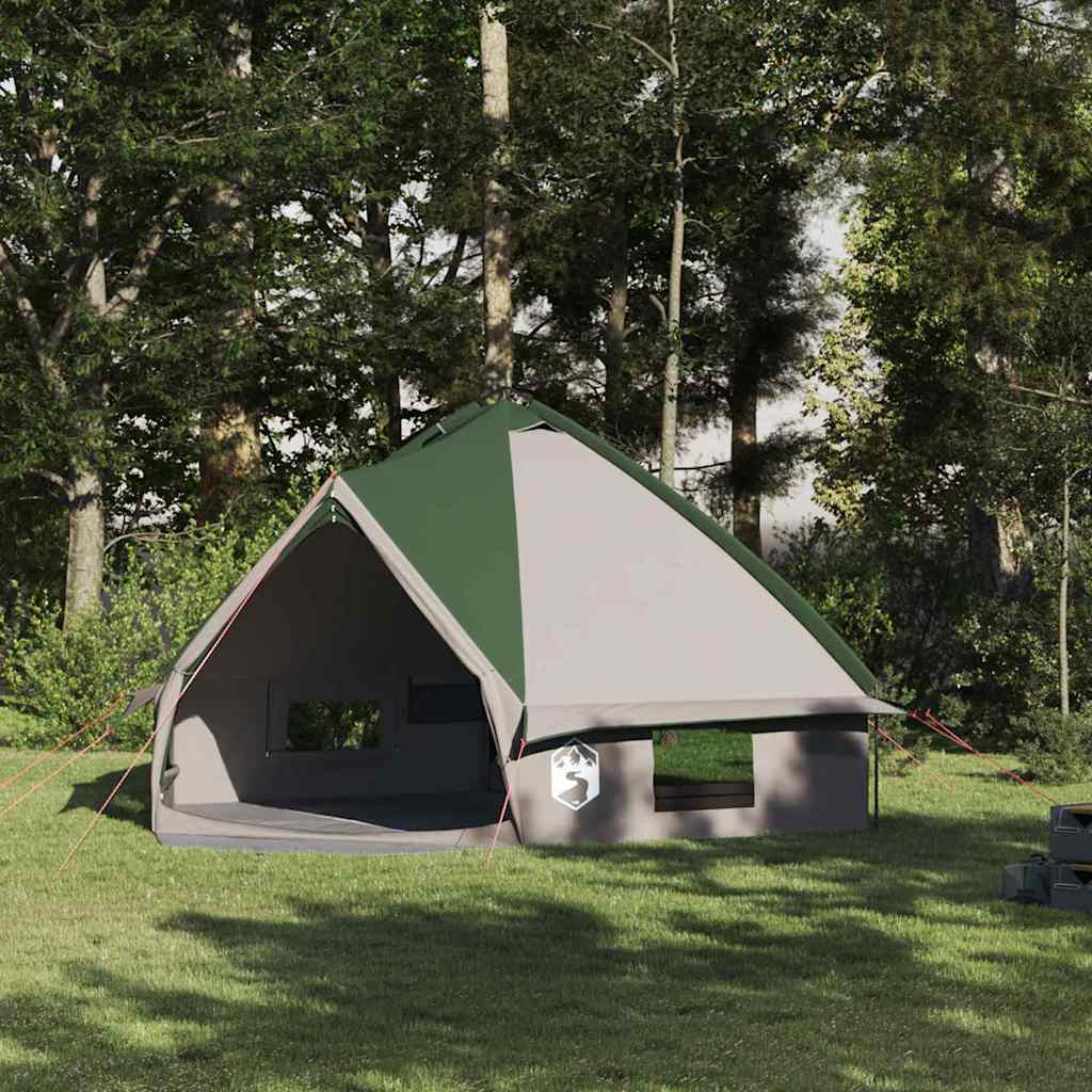 vidaXL Teepee Tent 8-Person Green and White 490 x 410 x 210 cm