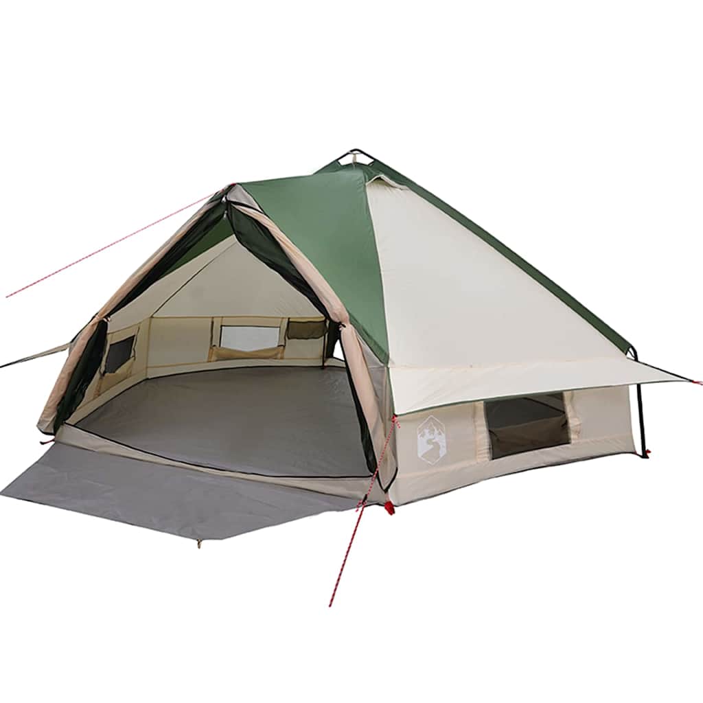 vidaXL Teepee Tent 8-Person Green and White 490 x 410 x 210 cm