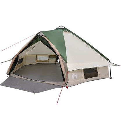vidaXL Teepee Tent 8-Person Green and White 490 x 410 x 210 cm
