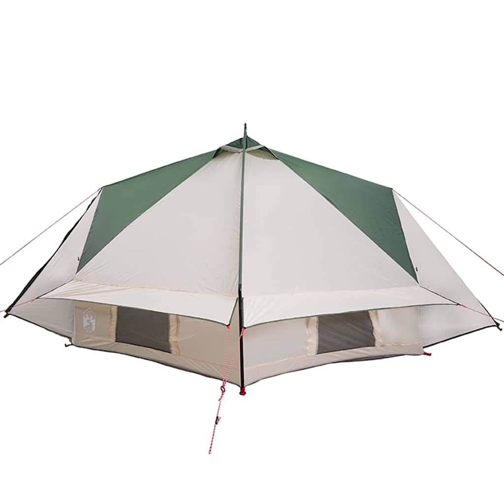 vidaXL Teepee Tent 8-Person Green and White 490 x 410 x 210 cm