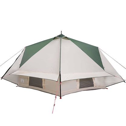 vidaXL Teepee Tent 8-Person Green and White 490 x 410 x 210 cm