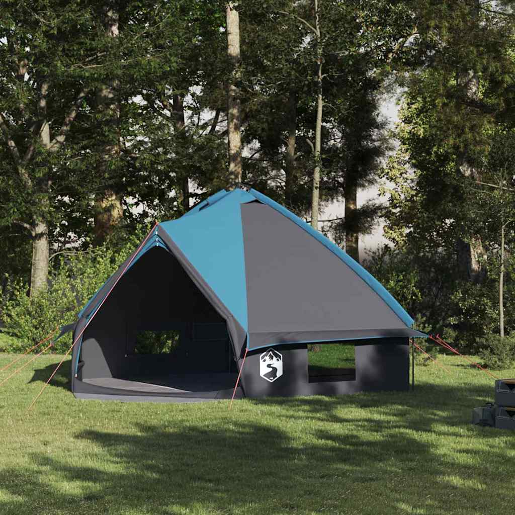 vidaXL Teepee Tent 8-Person with Roof Blue and Grey 490 x 410 x 210 cm