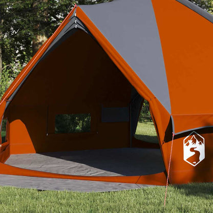 vidaXL Teepee Tent 8-Person Grey and Orange 490 x 410 x 210 cm