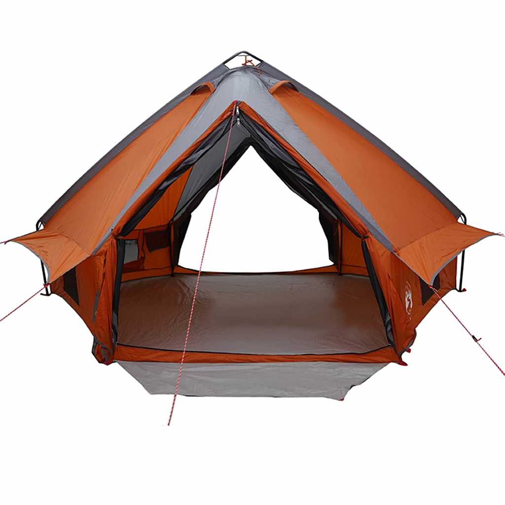 vidaXL Teepee Tent 8-Person Grey and Orange 490 x 410 x 210 cm