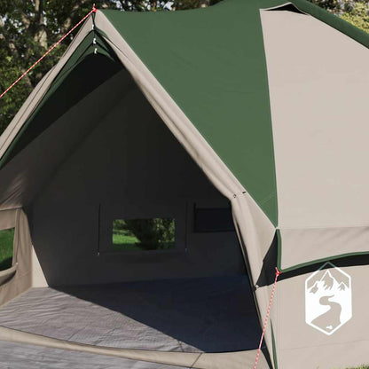 vidaXL Teepee Tent 6-Person Green and White 431 x 366 x 185 cm
