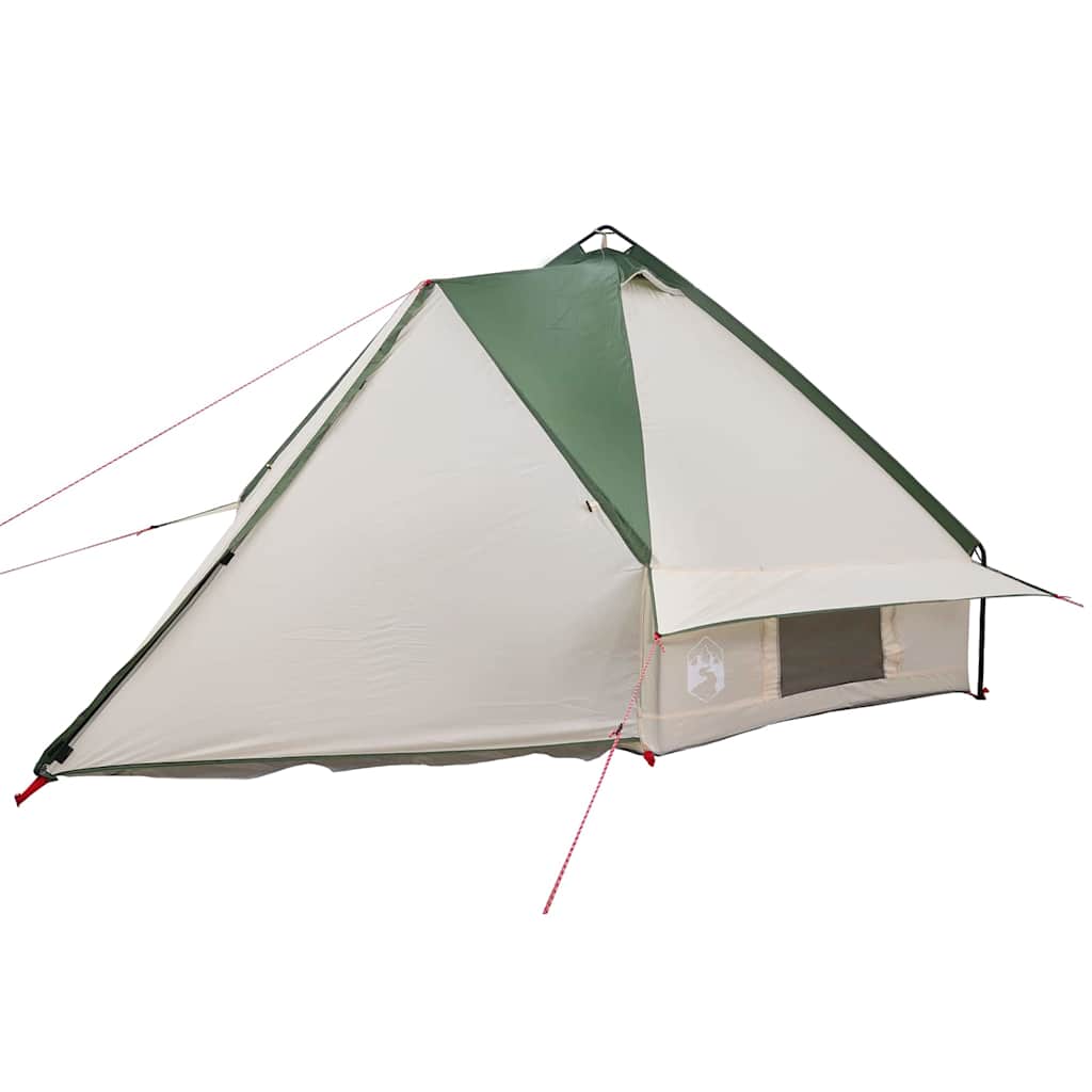 vidaXL Teepee Tent 6-Person Green and White 431 x 366 x 185 cm