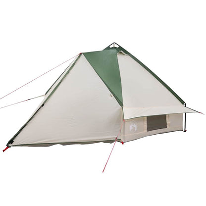 vidaXL Teepee Tent 6-Person Green and White 431 x 366 x 185 cm