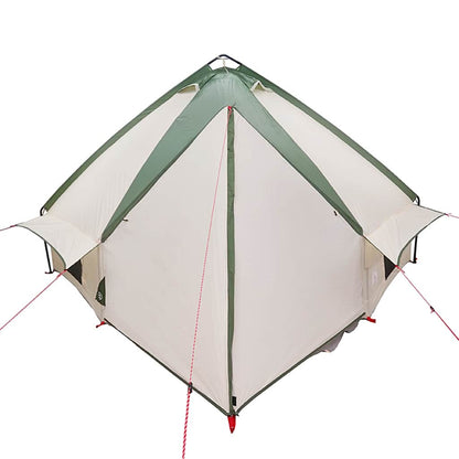 vidaXL Teepee Tent 6-Person Green and White 431 x 366 x 185 cm