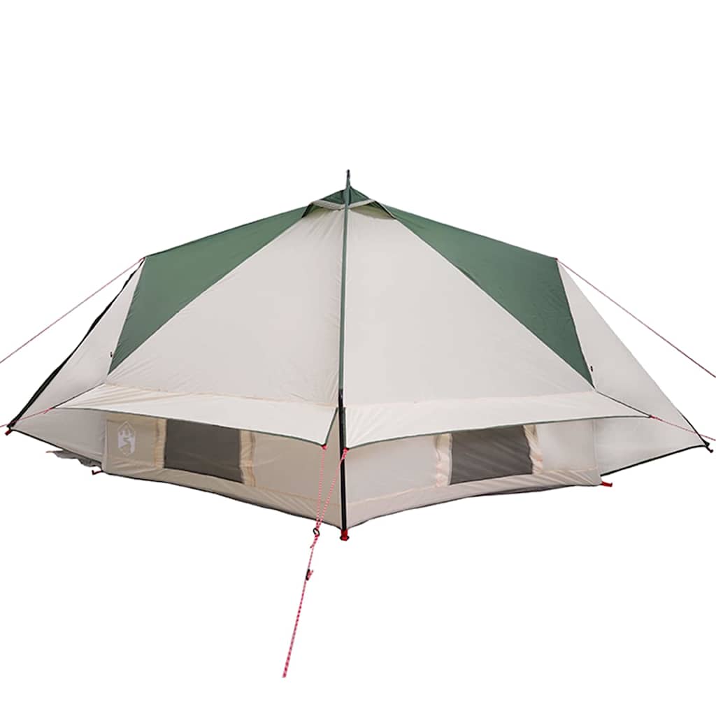 vidaXL Teepee Tent 6-Person Green and White 431 x 366 x 185 cm