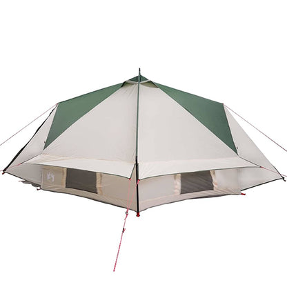 vidaXL Teepee Tent 6-Person Green and White 431 x 366 x 185 cm