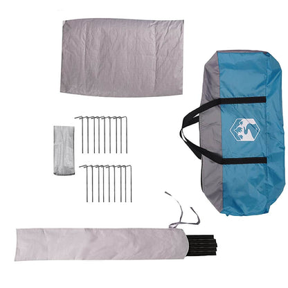 vidaXL Teepee Tent 6-Person with Roof Blue and Grey 431 x 366 x 185 cm