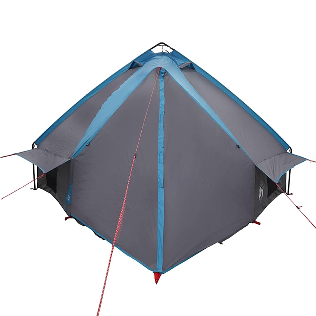 vidaXL Teepee Tent 6-Person with Roof Blue and Grey 431 x 366 x 185 cm
