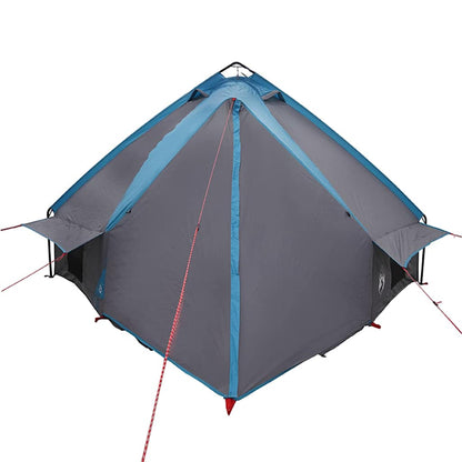 vidaXL Teepee Tent 6-Person with Roof Blue and Grey 431 x 366 x 185 cm