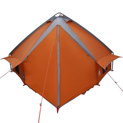 vidaXL Teepee Tent 6-Person Grey and Orange 431 x 366 x 185 cm