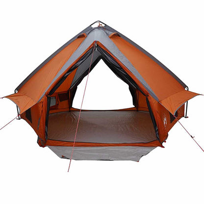 vidaXL Teepee Tent 6-Person Grey and Orange 431 x 366 x 185 cm
