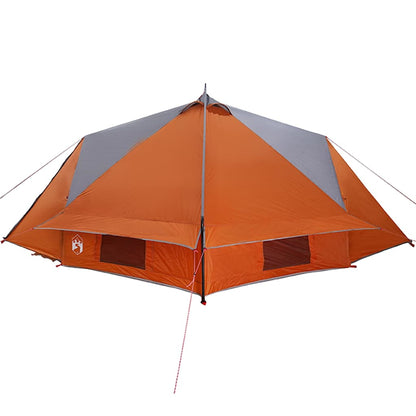 vidaXL Teepee Tent 6-Person Grey and Orange 431 x 366 x 185 cm