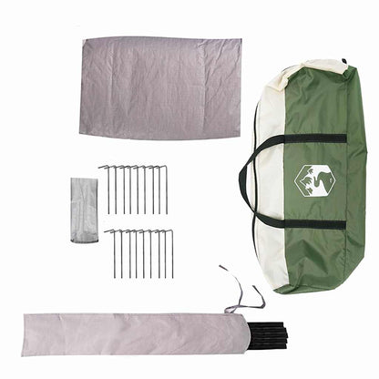 vidaXL Teepee Tent 4-Person Green and Grey 388 x 320 x 169 cm