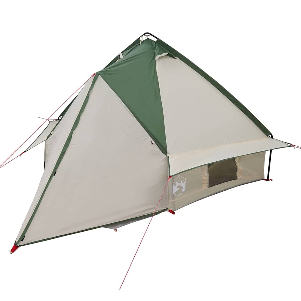 vidaXL Teepee Tent 4-Person Green and Grey 388 x 320 x 169 cm