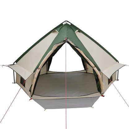 vidaXL Teepee Tent 4-Person Green and Grey 388 x 320 x 169 cm