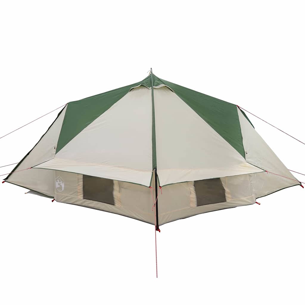 vidaXL Teepee Tent 4-Person Green and Grey 388 x 320 x 169 cm