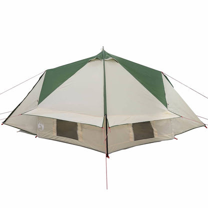 vidaXL Teepee Tent 4-Person Green and Grey 388 x 320 x 169 cm