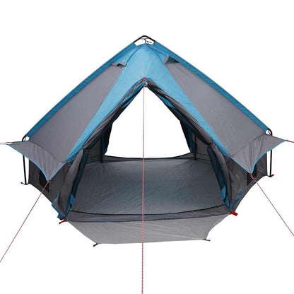 vidaXL Teepee Tent 4-Person with Roof Blue and Grey 388 x 320 x 169 cm