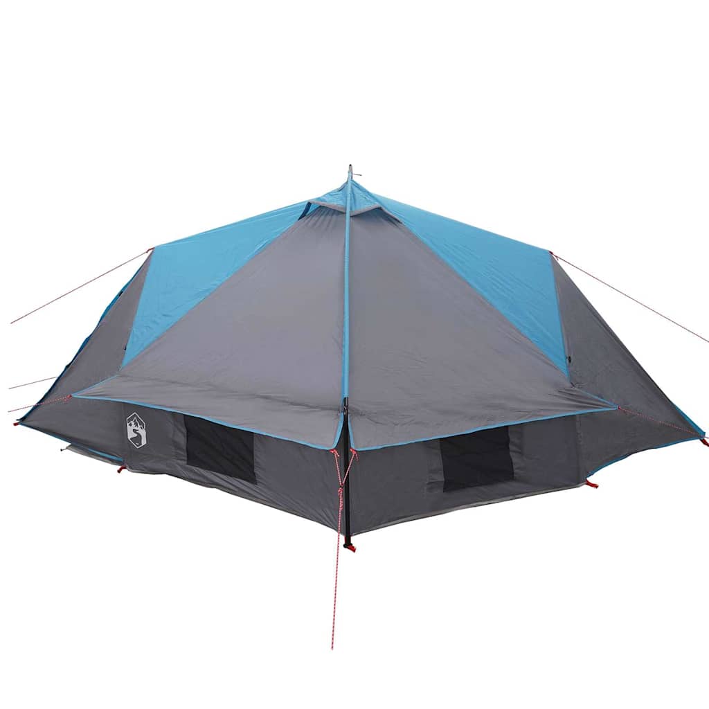 vidaXL Teepee Tent 4-Person with Roof Blue and Grey 388 x 320 x 169 cm