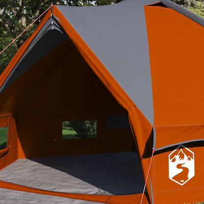 vidaXL Teepee Tent 4-Person Grey and Orange 388 x 320 x 169 cm