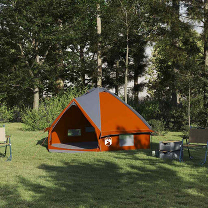 vidaXL Teepee Tent 4-Person Grey and Orange 388 x 320 x 169 cm